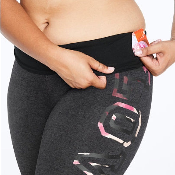 💗VS PINK GREY PURPLE TIE DYE LOGO LEGGINGS - Picture 4 of 14